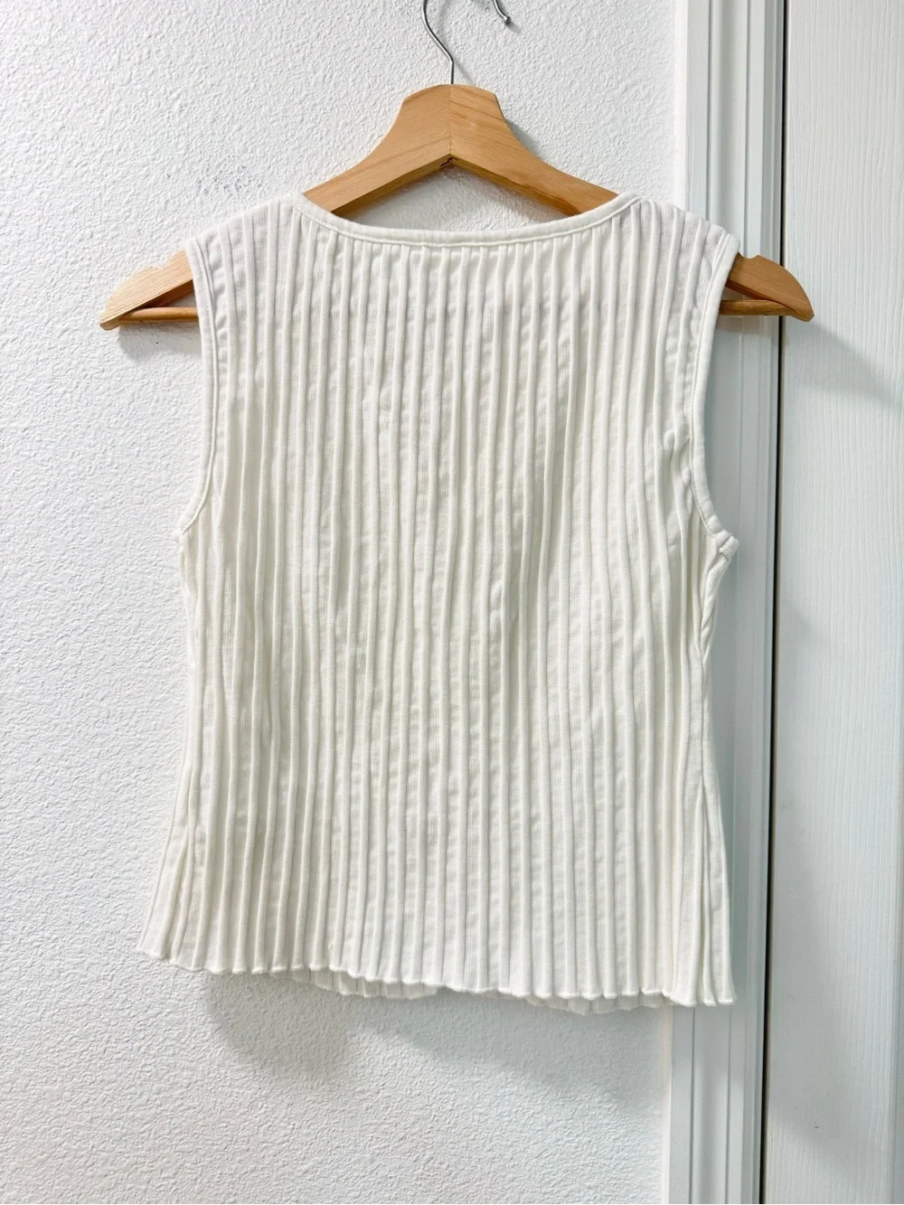 Free People Tilly ribbed button through vest in ivory size small